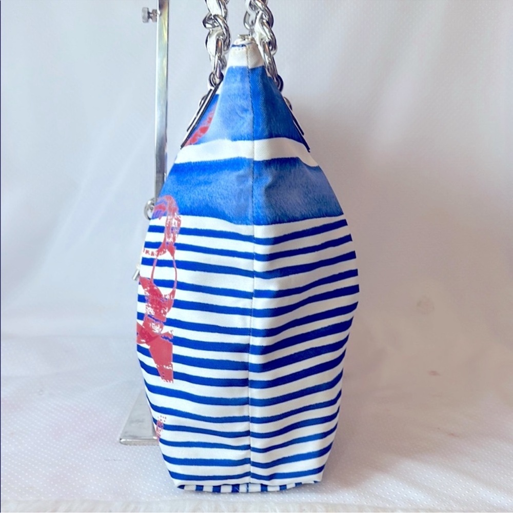 EUC COACH POPPY RARE Nautical Stripe shoulder bag - Picture 3 of 14